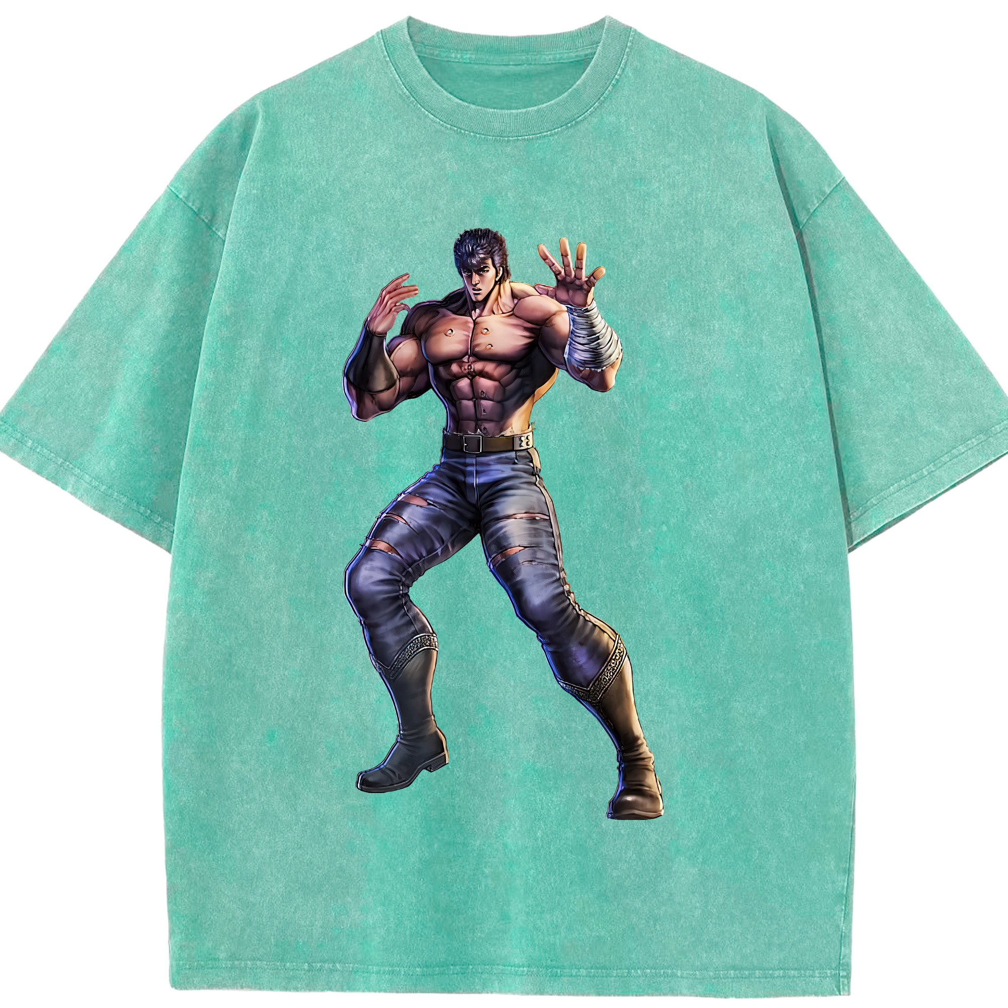 （画像用） 北斗の拳 Fist of the North Star 綿100% ヴィンテージ風 半袖Tシャツ（フロントプリント）
